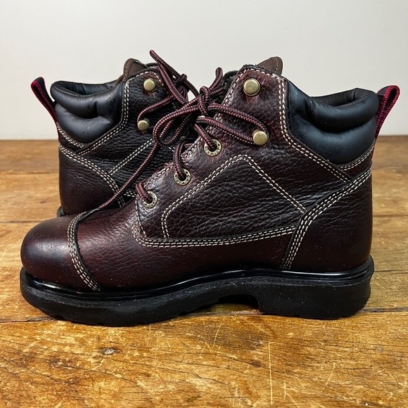 Schmidt Women’s Leather lace up steel toe safety boots size 6M - Picture 6 of 14